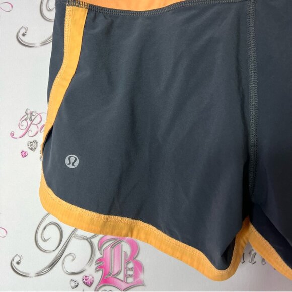 Lululemon shorts striped grey Women's Black and Orange Shorts - Picture 4 of 8